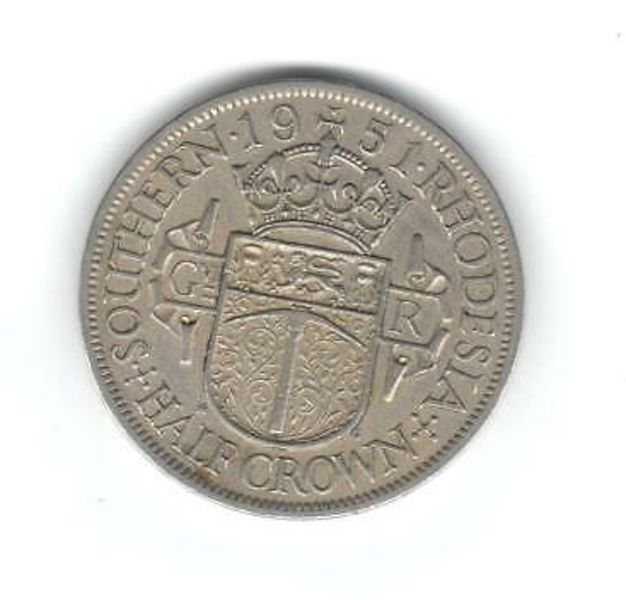 1951 Southern Rhodesia Half Crown
