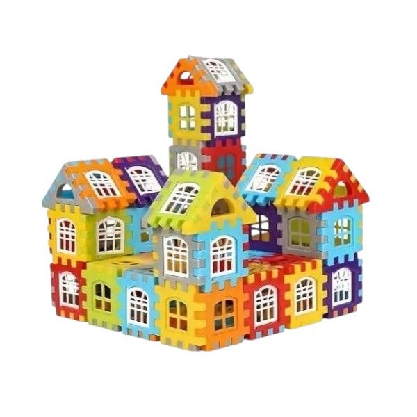 90 Pieces Kids' House Building Block Set - Multicolour