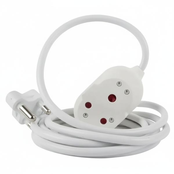 Nexus 3 Meter Double Extension Cord 1.5mm 16A - White
