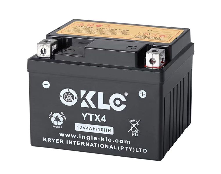 KLE YTX4 12V 4Ah/ 10HR Motorcycle Battery