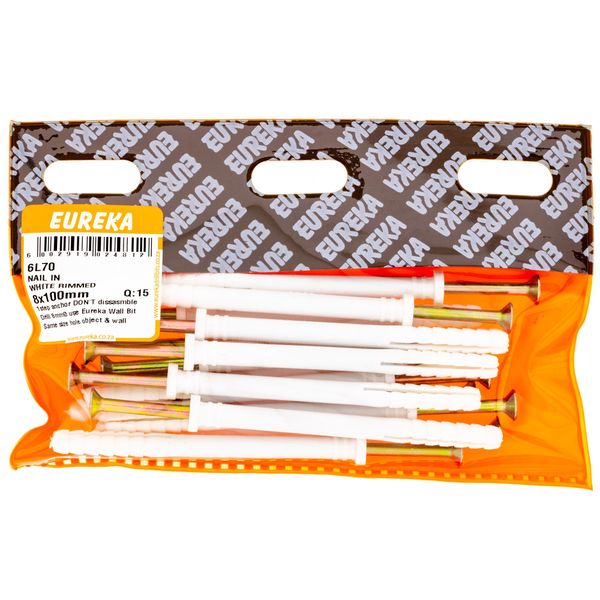 EUREKA Nail-In Anchor White Rimmed 8 x 100mm Q:15 6L70