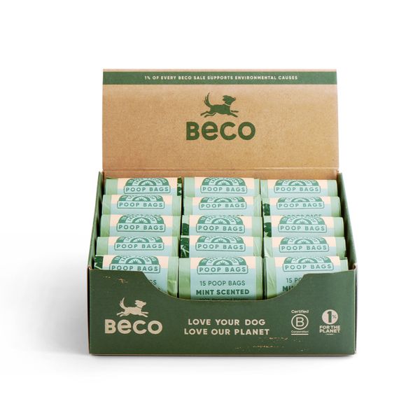 BECO - Poop Bags Mint Scented Single Rolls (x30 Rolls)