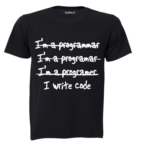 I Write Code - Mens - T-Shirt - Black image