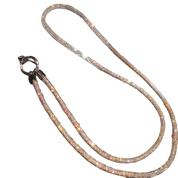 Long Diamond-Encrusted Phone Strap - Luxe, Detachable &amp; Anti-Loss