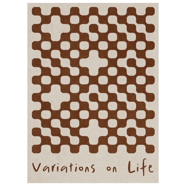 Modern Geometric Variations On Life Wall Art Print - Brown and Beige