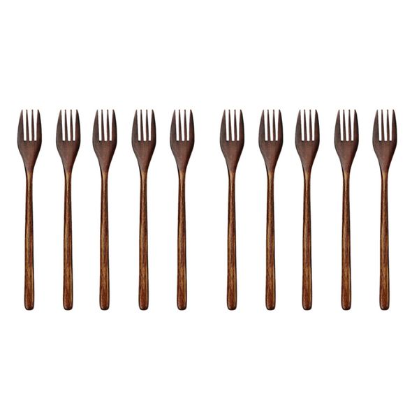 Wooden Forks 10 Pieces Wood Salad Dinner Fork Tableware