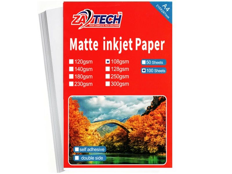 Zatech Matte Inkje Photopaper 108g X100p