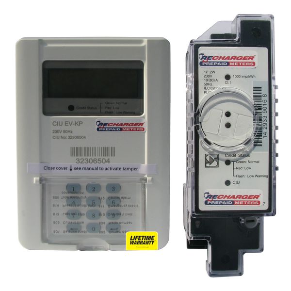 Recharger - Hex Single Phase Din Rail Split Wireless (PLC) 80Amp Prepaid Electricity Meter