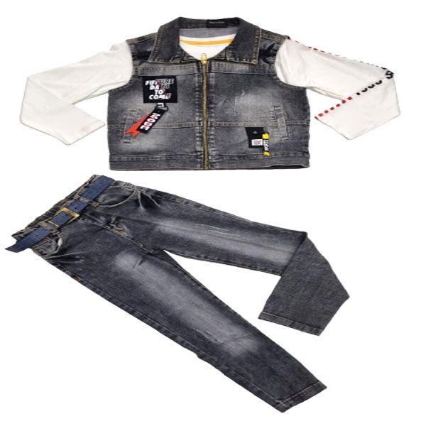 Boys Grey on Grey Denim Jean Set