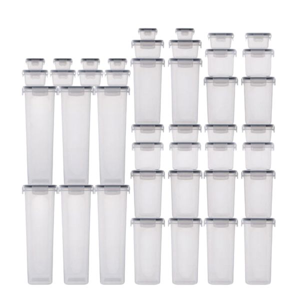 42 Piece - Airtight Food Storage Container With Secure Lids - Transparent