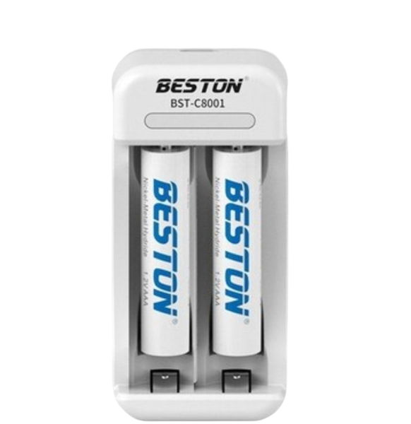 Beston 2 Slot Charger Set &amp;2 AAA 600mAh Batteries
