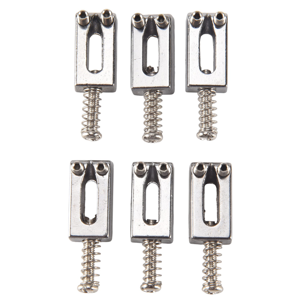 6 Pieces Electric Guitar Bridge Saddles Flat Set for Strat Tele Guitar Rep
