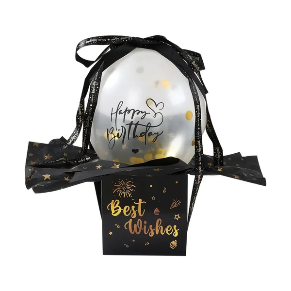 Happy Birthday Money Box And 2xBalloons Pull Gift Set For Friends &amp; Family