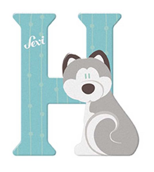 Sevi Wooden Letter H Husky 10cm