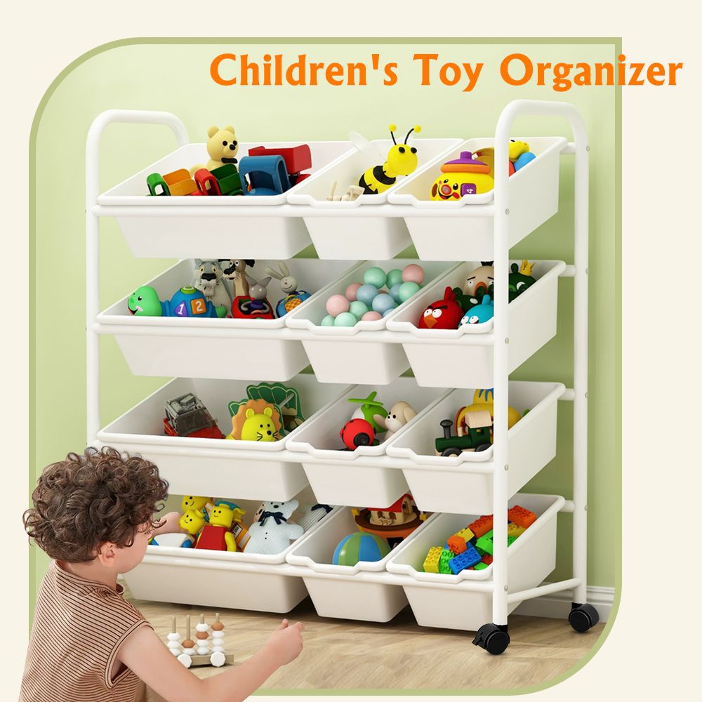 Chenshia Durable 4-Tier Kids Steel-Framed Toy Organizer - 12