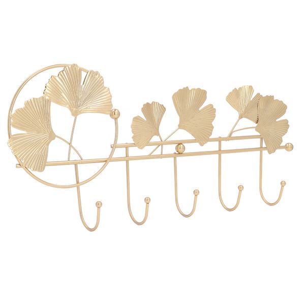 Ginkgo Leaf Wall Coat Rack Elegant Mounted For Clothes Hats Keys