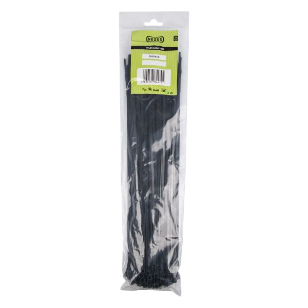 Nexus Cable Ties T120R 7.6Mmx400Mm Black 100 Piece