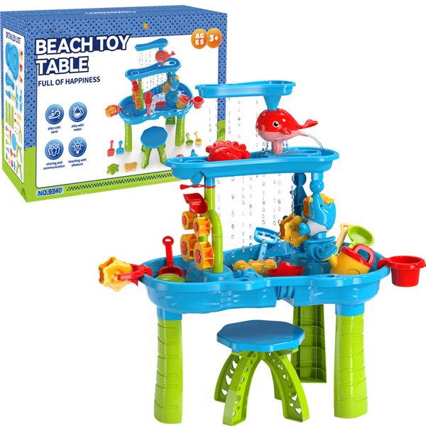 3-Tier Water Table Outdoor Sensory Activity Playset Box and Water Table Toy
