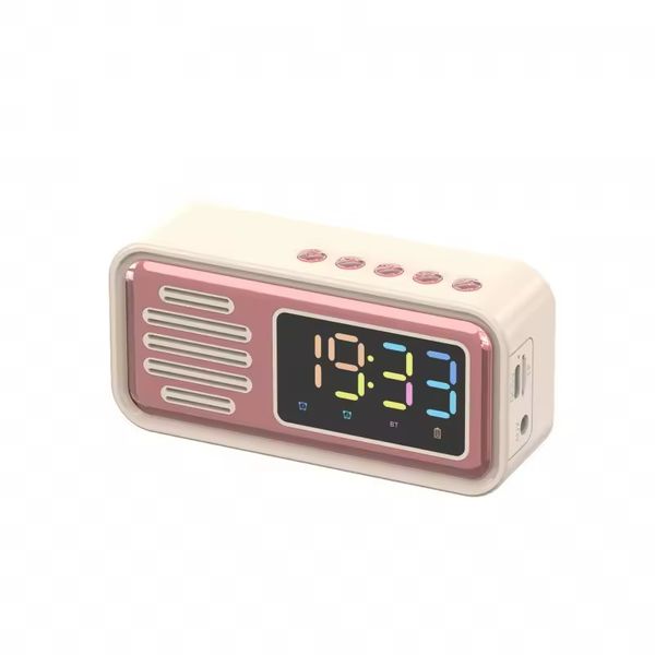 Portable Bluetooth Speaker with Digital Clock - Wireless Compact Audio