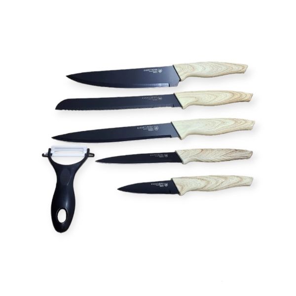 GM Bear 1831413 6-Piece Wooden Kitchen Knife Set