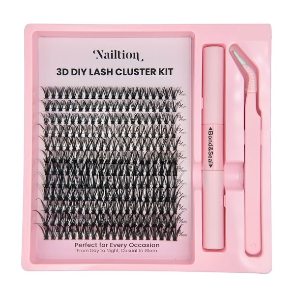 240 Pcs 40P Lash Extension Kit Eyelash Clusters with Tweezer Bond and Seal