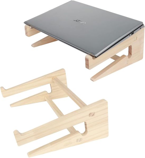 Wooden Universal Ergonomic Computer Stand Desktop Laptop Holder Detachable