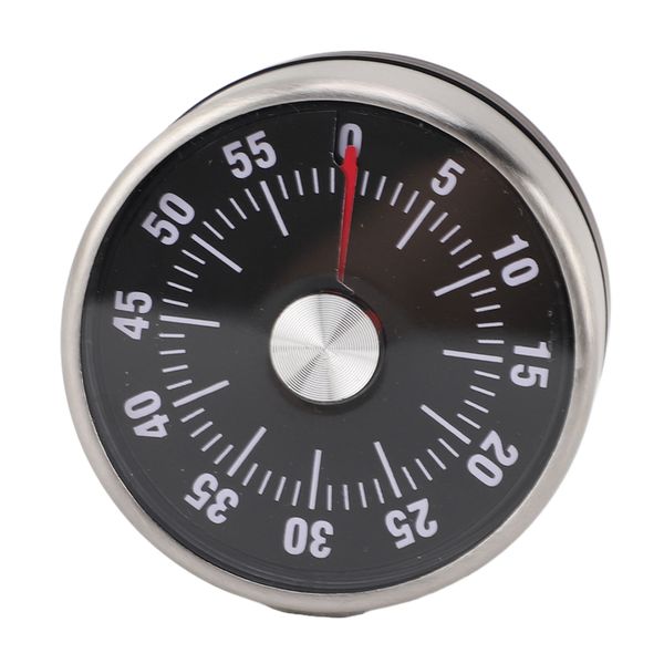 Mechanical Countdown Timer 60 Minute Stainless Steel - Black