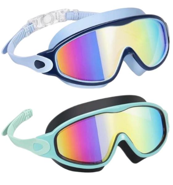 2-Pack High-Definition Anti-Fog UV Blocking Swim Goggles - Youth