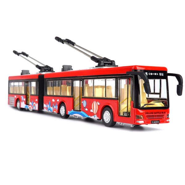High Simulation 1 50 Alloy Pull Back Double Bus City Bus Model Yellow