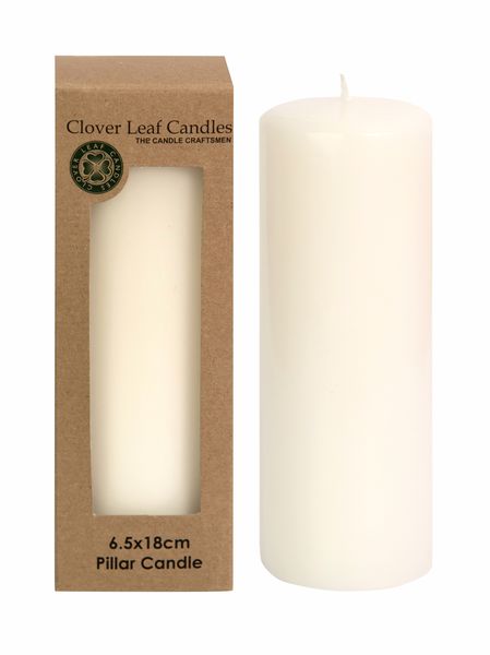 6 x Clover Leaf Candles - Decor Pillar Candle - (6.5x18cm)