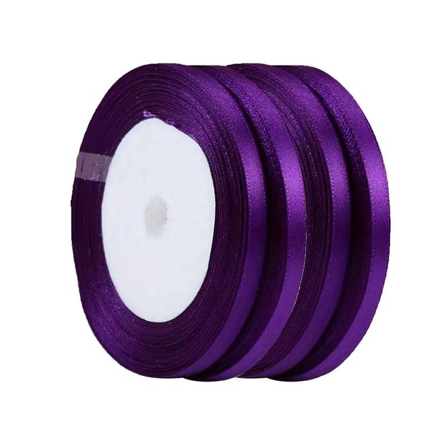 Satin Ribbon - 6mm Width -Deep Purple- 88m - Bows and Wrapping