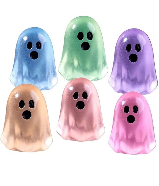 Halloween Mini Ghosts Figures, Luminous Ghost Figurines for Party Favors