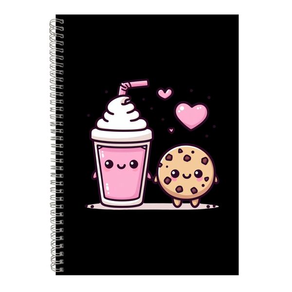 Cookies A4 Notebook Spiral and Lined Matching Couples Graphic Notepad 092