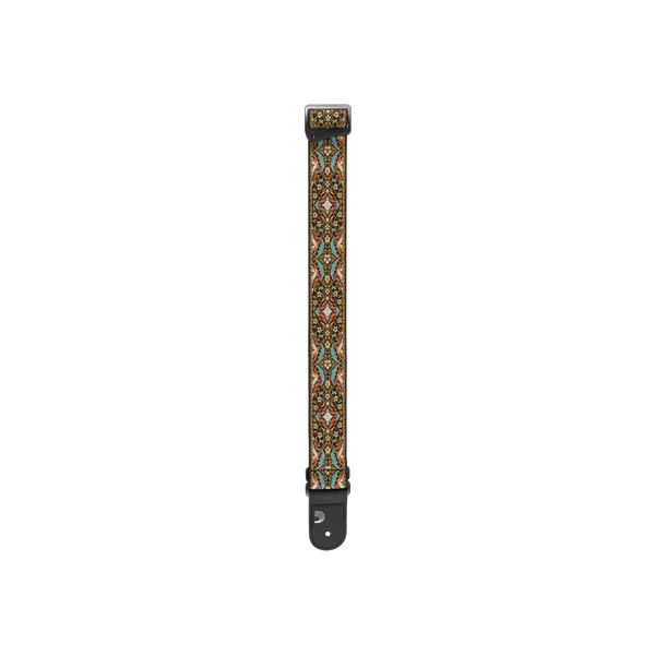 PLANET WAVES Eco Persian Woven Guitar Strap - Black &amp; Gold Pattern
