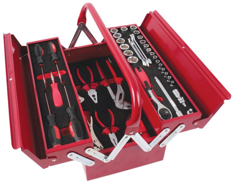 48 Piece Chrome Vanadium Tool Kit In 3 Tray Tool Box