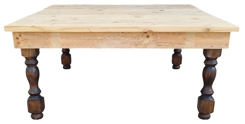 Heartwell Rustic Wood Coffee Table - 1m × 1m × 47 cm