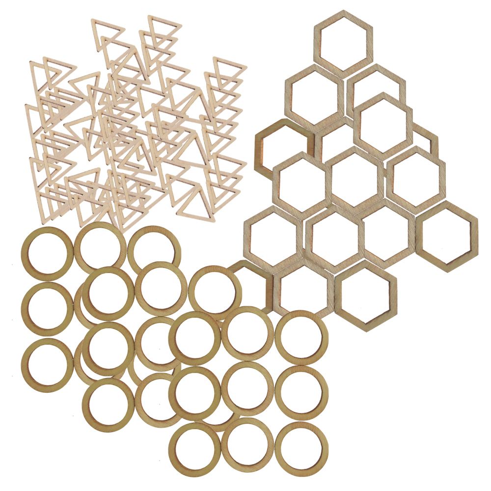 Craft Laser Cut Wood Embellishments Shapes 300pc Circle (2cm) Shop