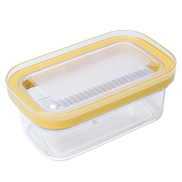 Yellow Butter Box with Sealing Lid and Stainless Steel Cutter for 280g