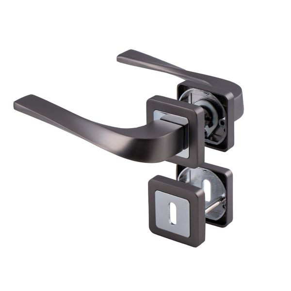 Jaguar Pro Designer Series HANOI Keyway Handles Brushed Black &amp;Chrome