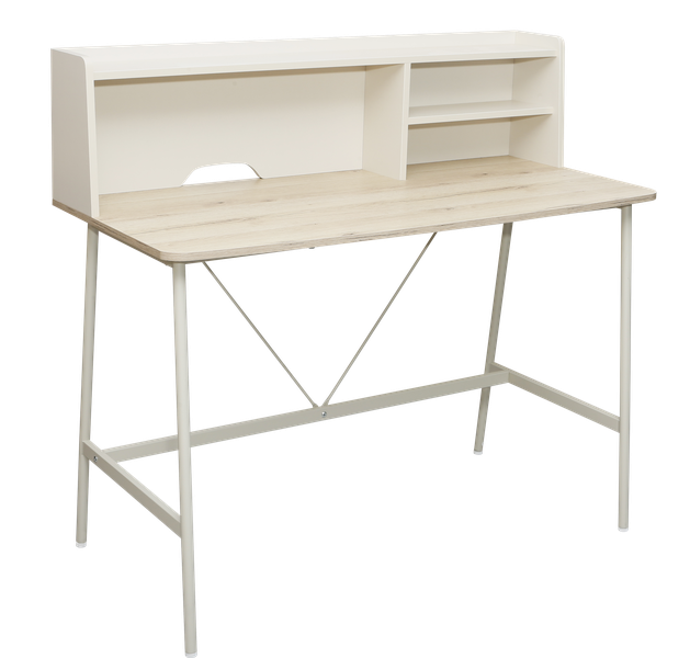 Leno Office Desk With Stationary Compartments &amp; Cable Management System