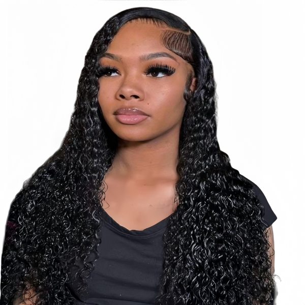 Marigold 24 inch Water Wave Wig - Human Hair with 13x4 Lace Front