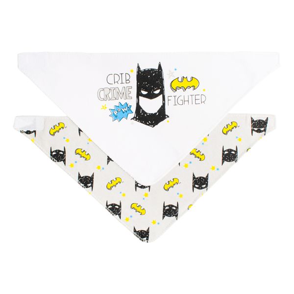 BATMAN By DC Official Licensed Baby Bandana Bib (2 Pack)