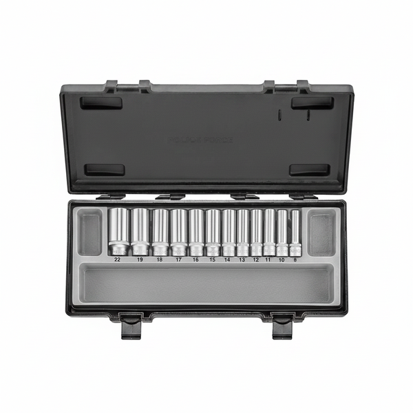 Force 12 Piece Deep Socket Set 3/8 Inch Drive 8-22mm