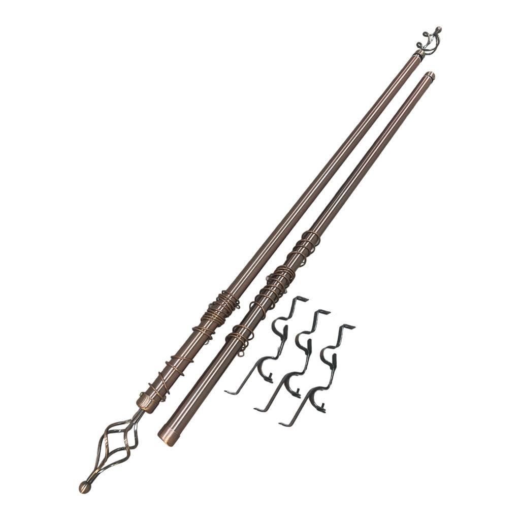 Expandable Curtain Double Rod With Twisted Cage Finial - 3m