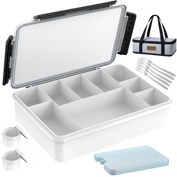 11 Pieces Portable Insulated Lunch Box Container With 12 Divided Compartments