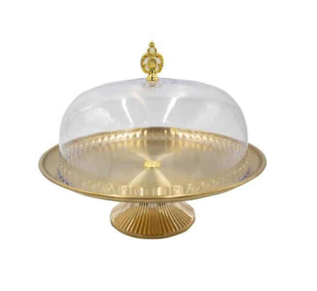 Metal Cake Stand with Plastic Dome Lid