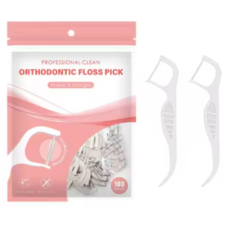 Orthodontic Double-Line Dental Floss Pick Image