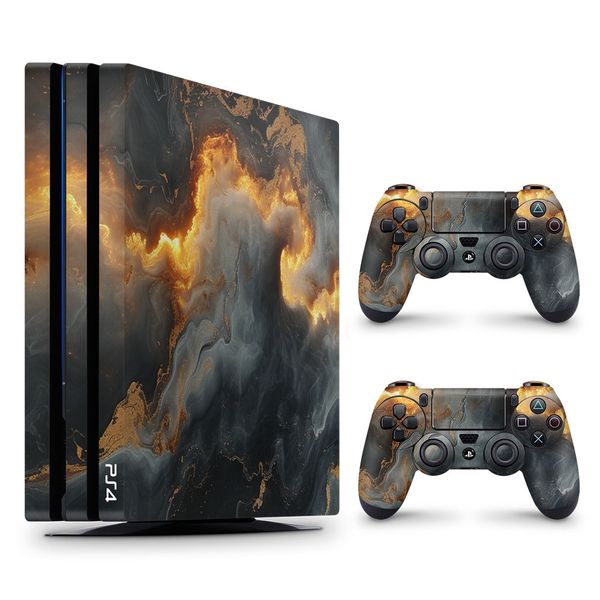 Decal Skin Compatible with PS4 Pro - Marbled Deep Glow (Decal Only)