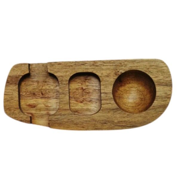 Wooden Multipurpose Egg and Spoon Holder Tray - Brown