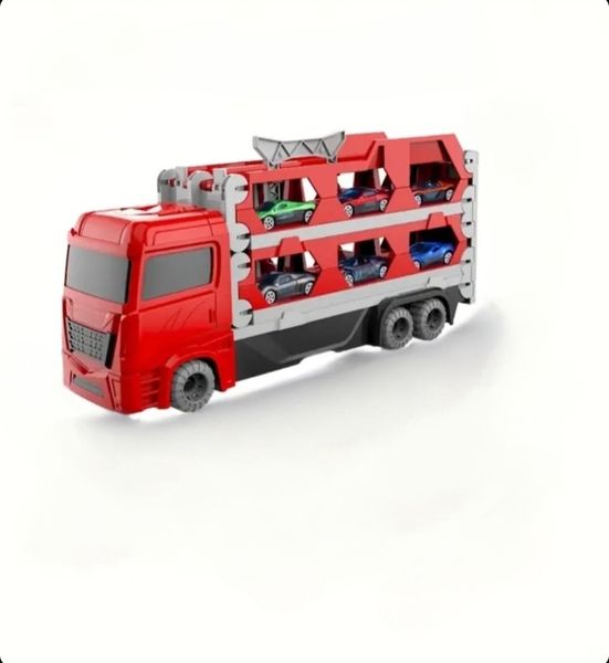 Transforming Dual Race Track Transport Truck Toy Set with Eject Car